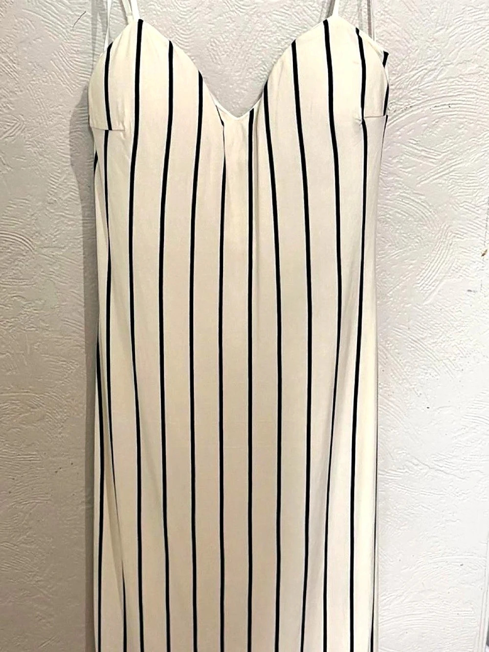 Fashion Nova Colette Striped Maxi Dress White & Black XL